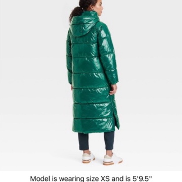 a new day Shiny Emerald Puffer Coat - Picture 3 of 6